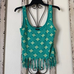 Tribal crop top with fringe